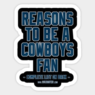 No Reasons To Be A Dallas Cowboys Fan - robertjking #11 Sticker